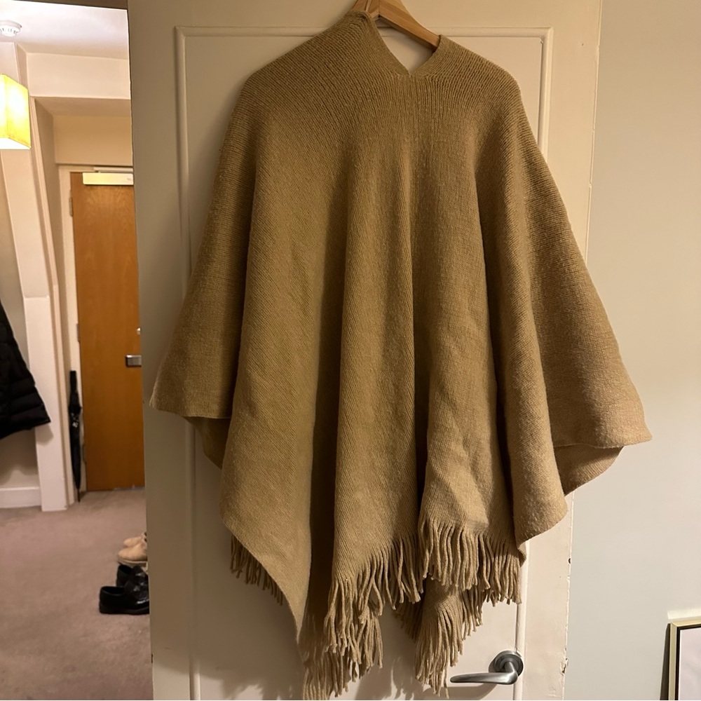 Tan Fringe Poncho